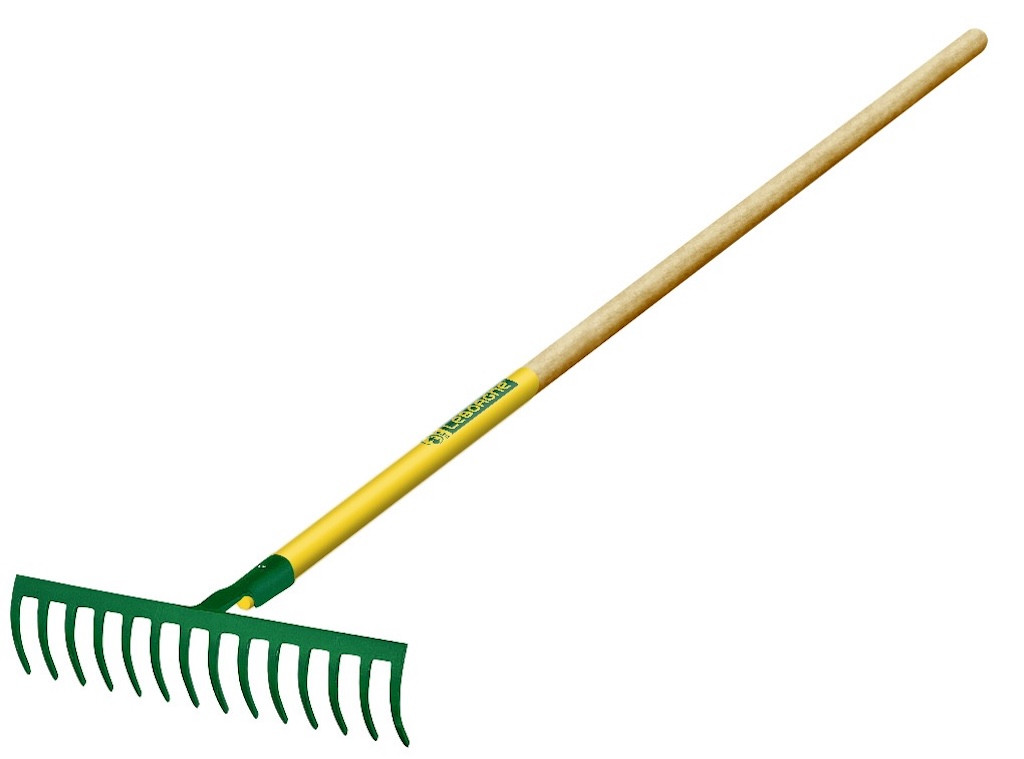 Râteau forgé 16 dents courbes 150 cm - manche bois PEFC pour ramassage et nivelage
