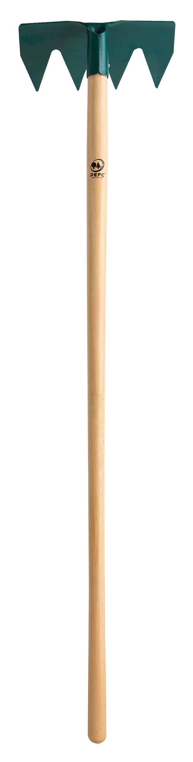 Ratissoire 4 dents + réglette Duopro - manche bois 130 cm certifié PEFC 100%