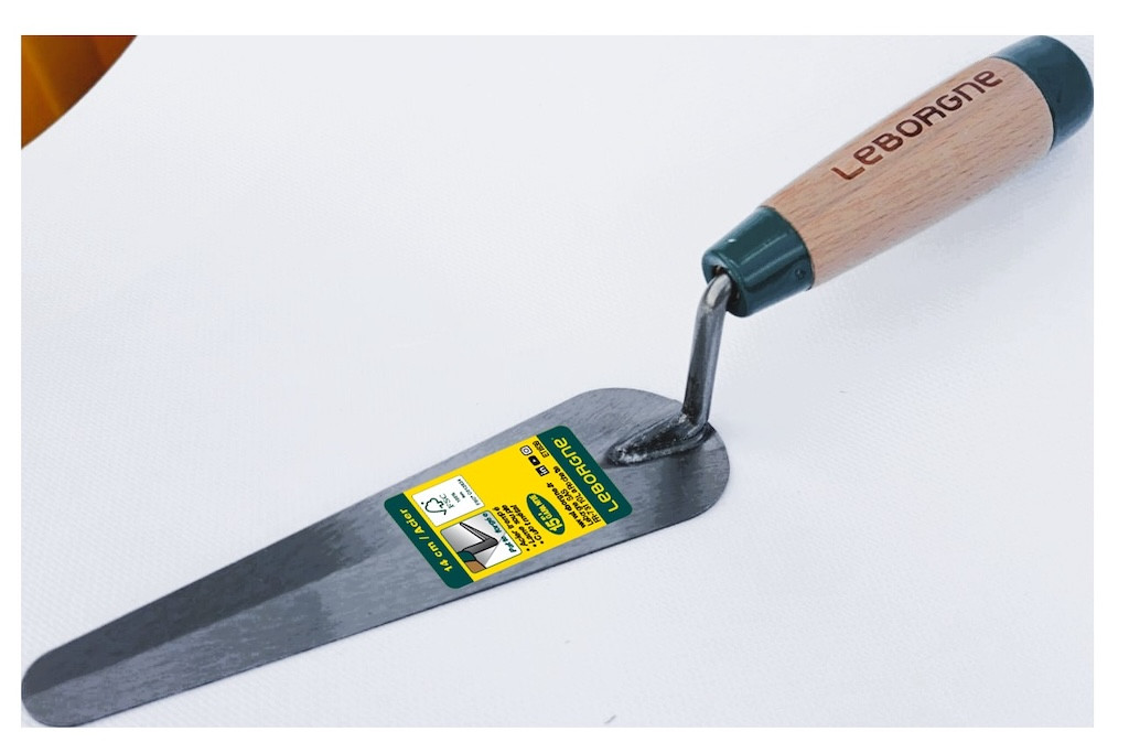 Truelle langue de chat 12 cm manche bois - lame souple en acier trempé