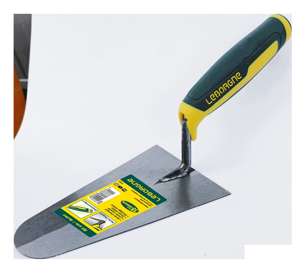 Truelle ronde 22 cm manche bi-matière - lame souple en acier trempé