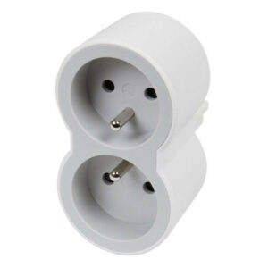 Biplite Murale Compact, 2 Prises Blanc