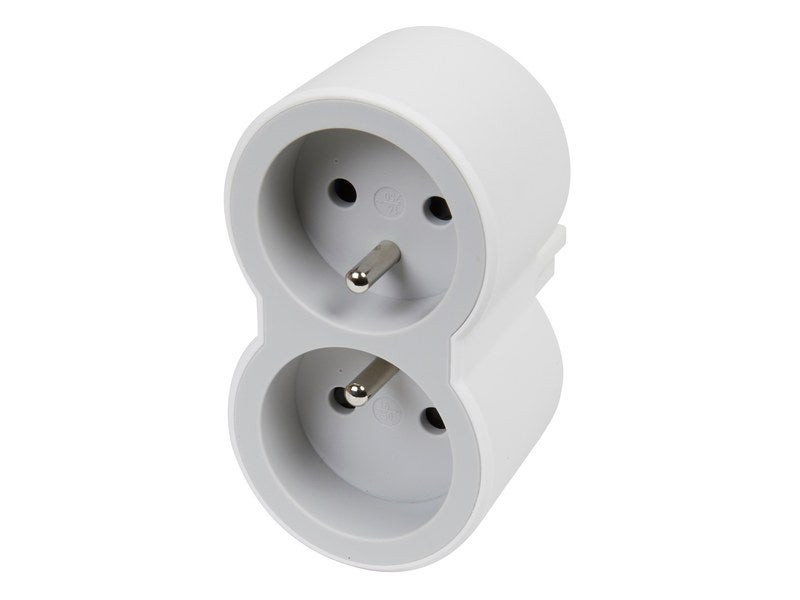 Biplite Murale Compact, 2 Prises Blanc