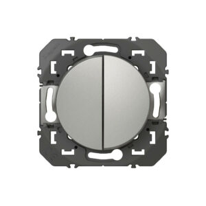 Double interrupteur va-et-vient à assembler, LEGRAND Dooxie, aluminium