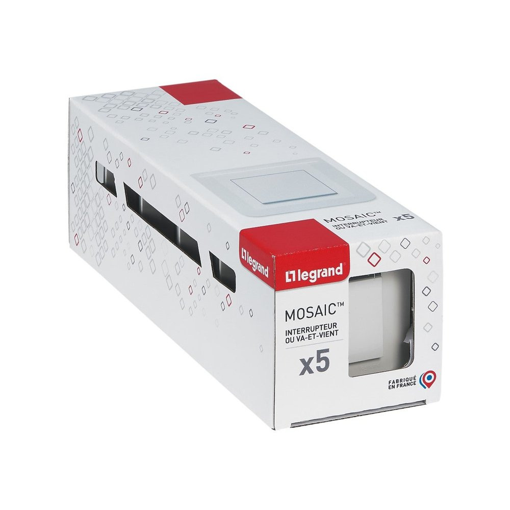 Interrupteur va-et-vient, LEGRAND Mosaic, blanc