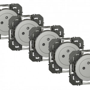Lot de 5 prises avec terre Dooxie, LEGRAND, aluminium
