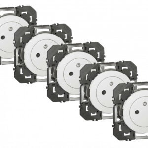 Lot de 5 prises avec terre Dooxie, LEGRAND, blanc