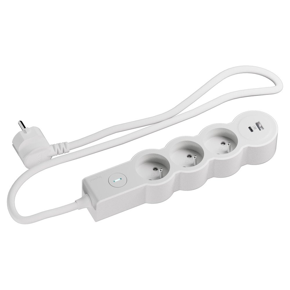 Multiprise 3 prises avec interrupteur et 1 USB-A + 1 USB-C, 1.5 m blanc LEGRAND