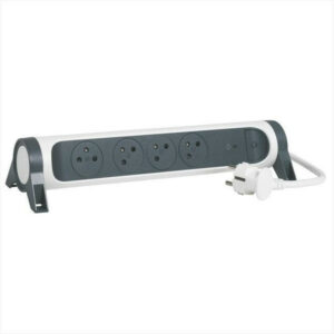 Multiprise 4 Prises, 3680 W, Blanc / Noir, 1,5M
