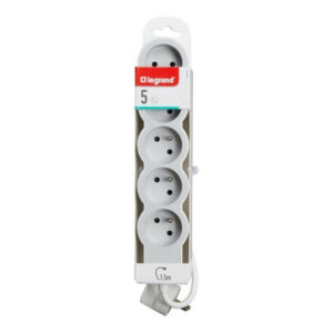 Multiprise Filaire Avec Prise Rotative, 5 Prises Blanc