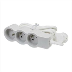 Multiprise Filaire Compact, 3 Prises Blanc