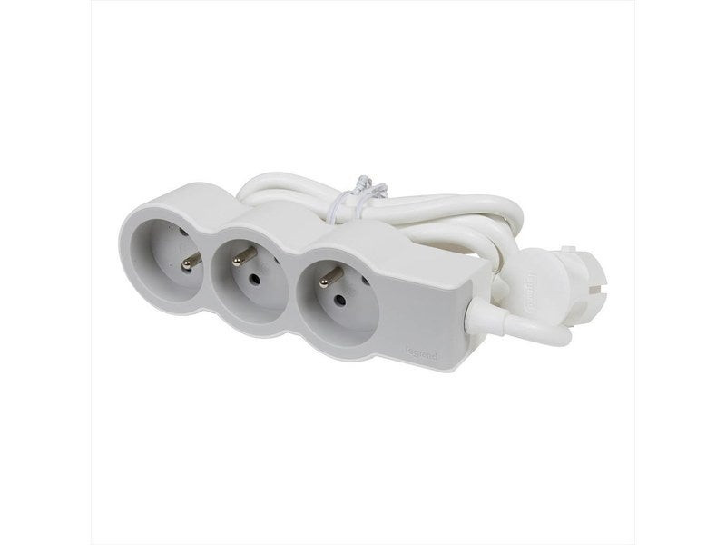 Multiprise Filaire Compact, 3 Prises Blanc