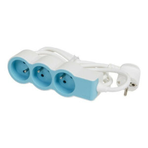 Multiprise Filaire Compact, 3 Prises Bleu