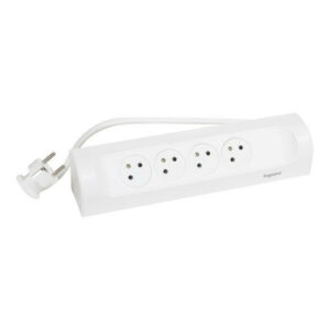 Multiprise Filaire Compact, 4 Prises Blanc