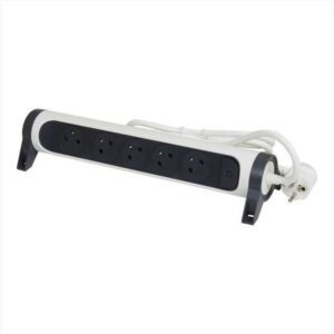 Multiprise Filaire Compact, 5 Prises Blanc, 1,5M