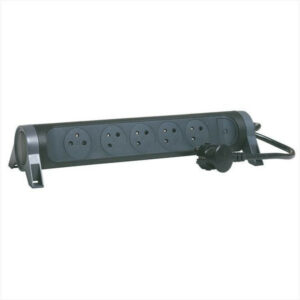 Multiprise Filaire Et Interrupteur Avec Prise Rotative, 5 Prises Noir