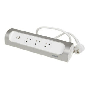 Multiprise Usb Filaire Compact, 3 Prises Aluminium