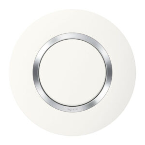 Plaque simple déco Dooxie, LEGRAND, blanc chromé