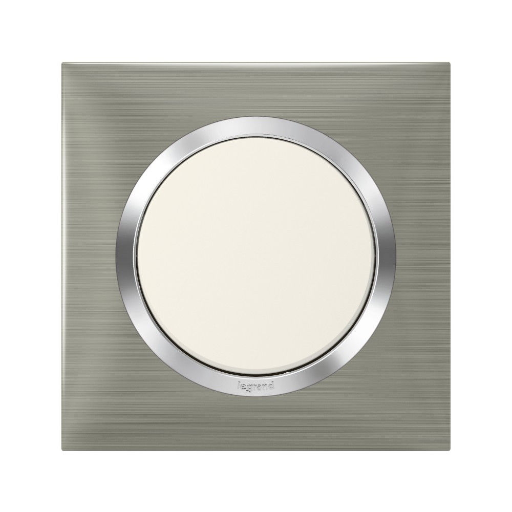Plaque simple Dooxie, LEGRAND, inox brossé
