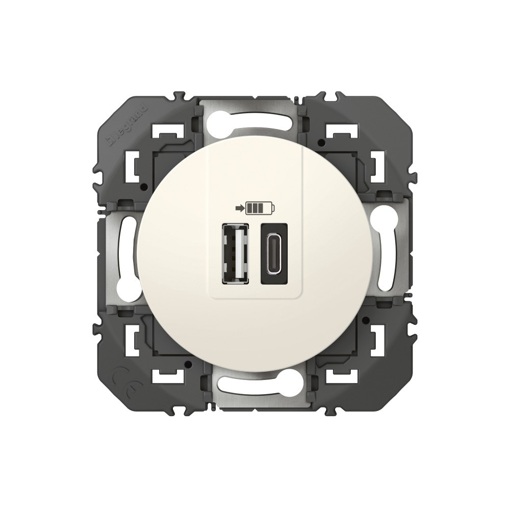 Prise chargeur usb A et C Dooxie, LEGRAND, blanc