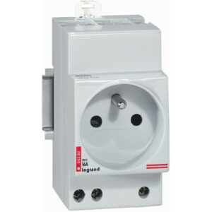Prise module 2 pôles + terre 10/16A 250V