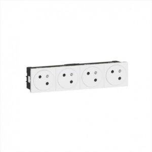 Quadruple prise avec terre Mosaic, LEGRAND, blanc