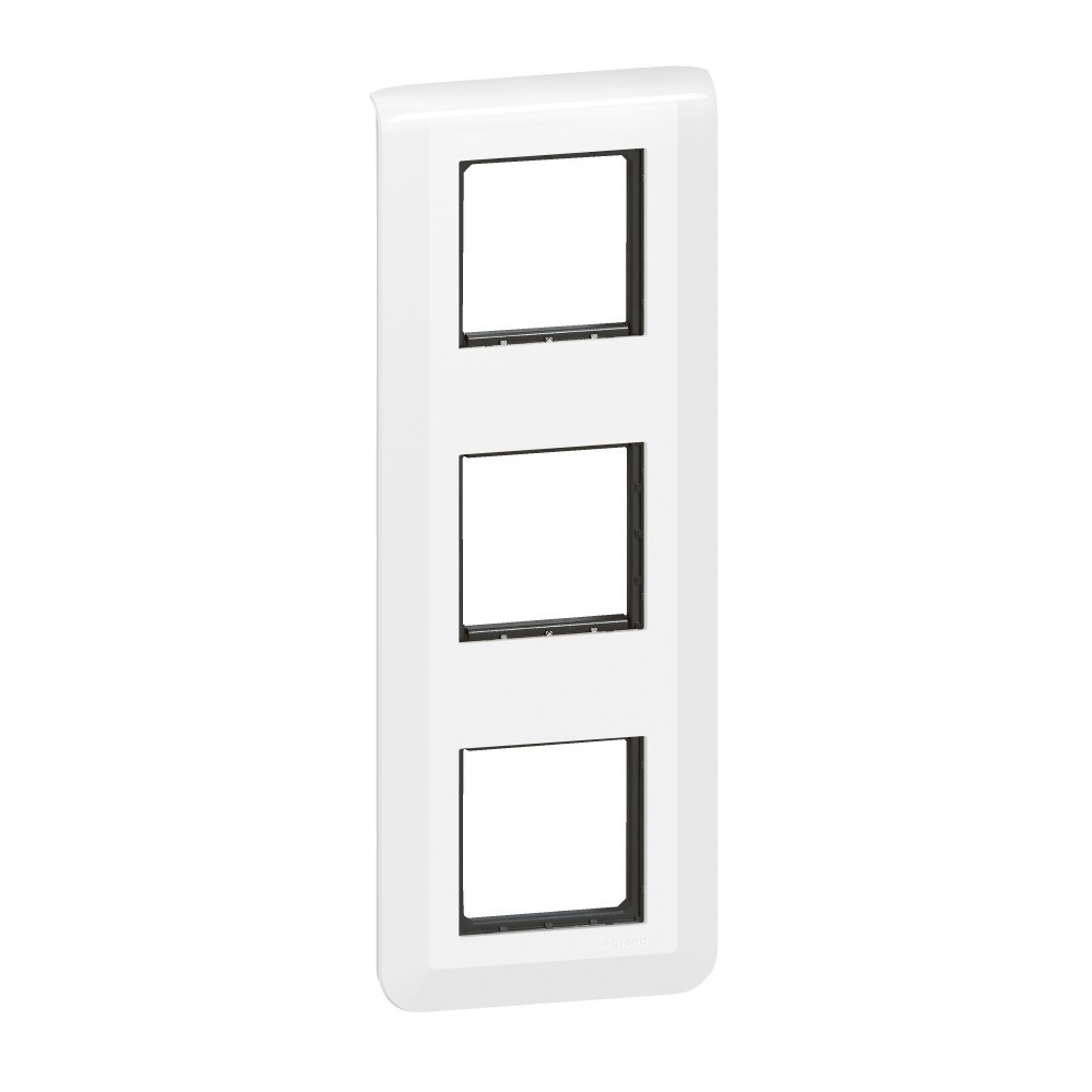 Support et plaque triple vertical Mosaic, LEGRAND, blanche