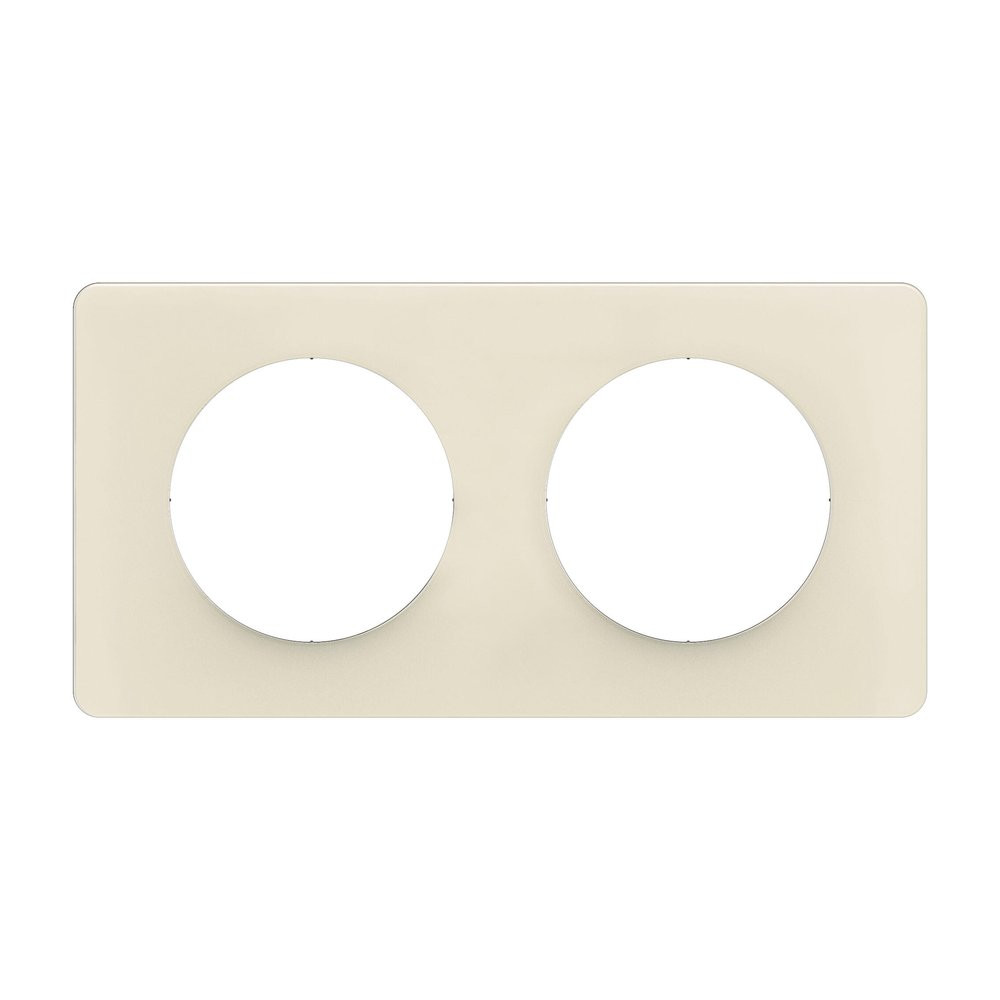 Support pour interrupteur et prise double Céliane, LEGRAND, blanc amande