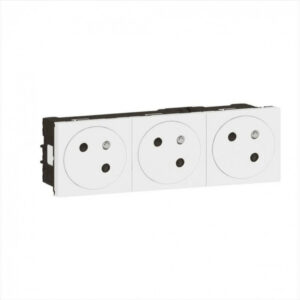 Triple prise avec terre Mosaic, LEGRAND, blanc