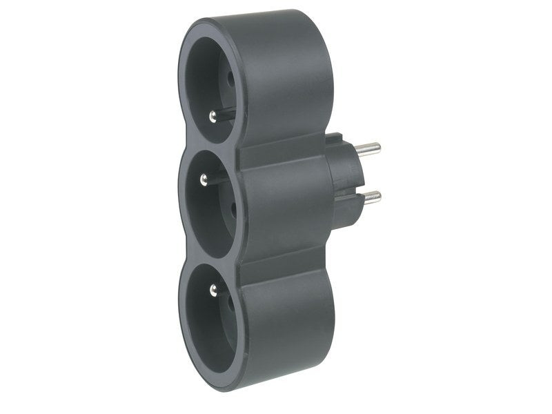 Triplite Murale Compact, 3 Prises Noir