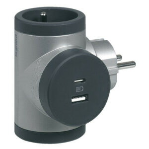 Triplite Usb Murale Compact, 2 Prises Aluminium