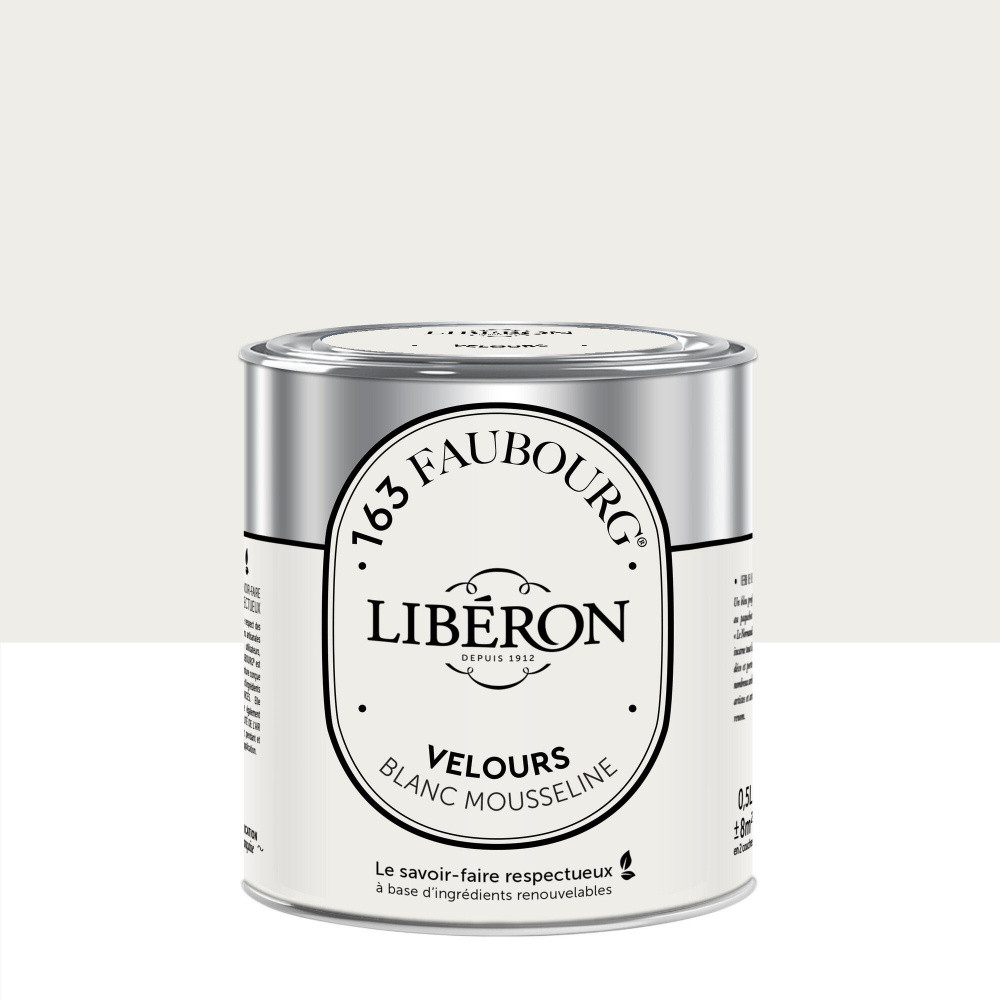 Peinture blanc mousseline multisupport 163 faubourg LIBÉRON velours 0.5 l