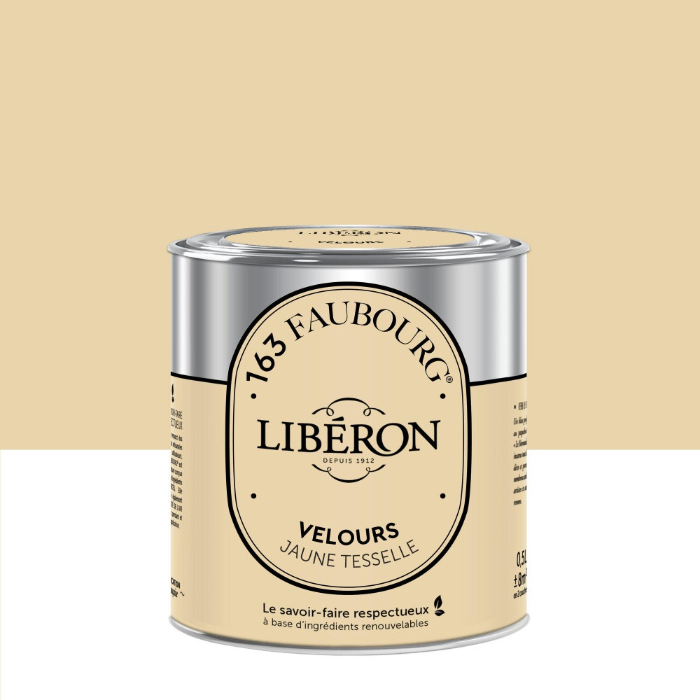 Peinture jaune tesselle mur, plafond et boiserie LIBÉRON velours 0.5 l