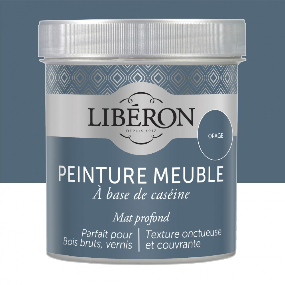 Peinture meuble et boiserie Caséine LIBERON orage mat 0.5 l