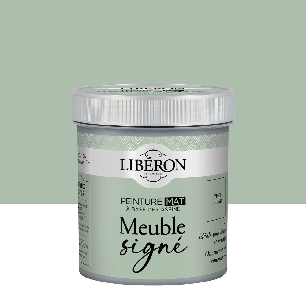 Peinture meuble et boiserie Caséine LIBÉRON vert d'eau mat 0.5L