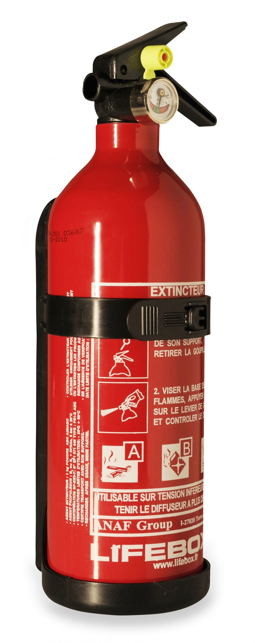 Extincteur 1 kg avec manomètre nf LIFEBOX
