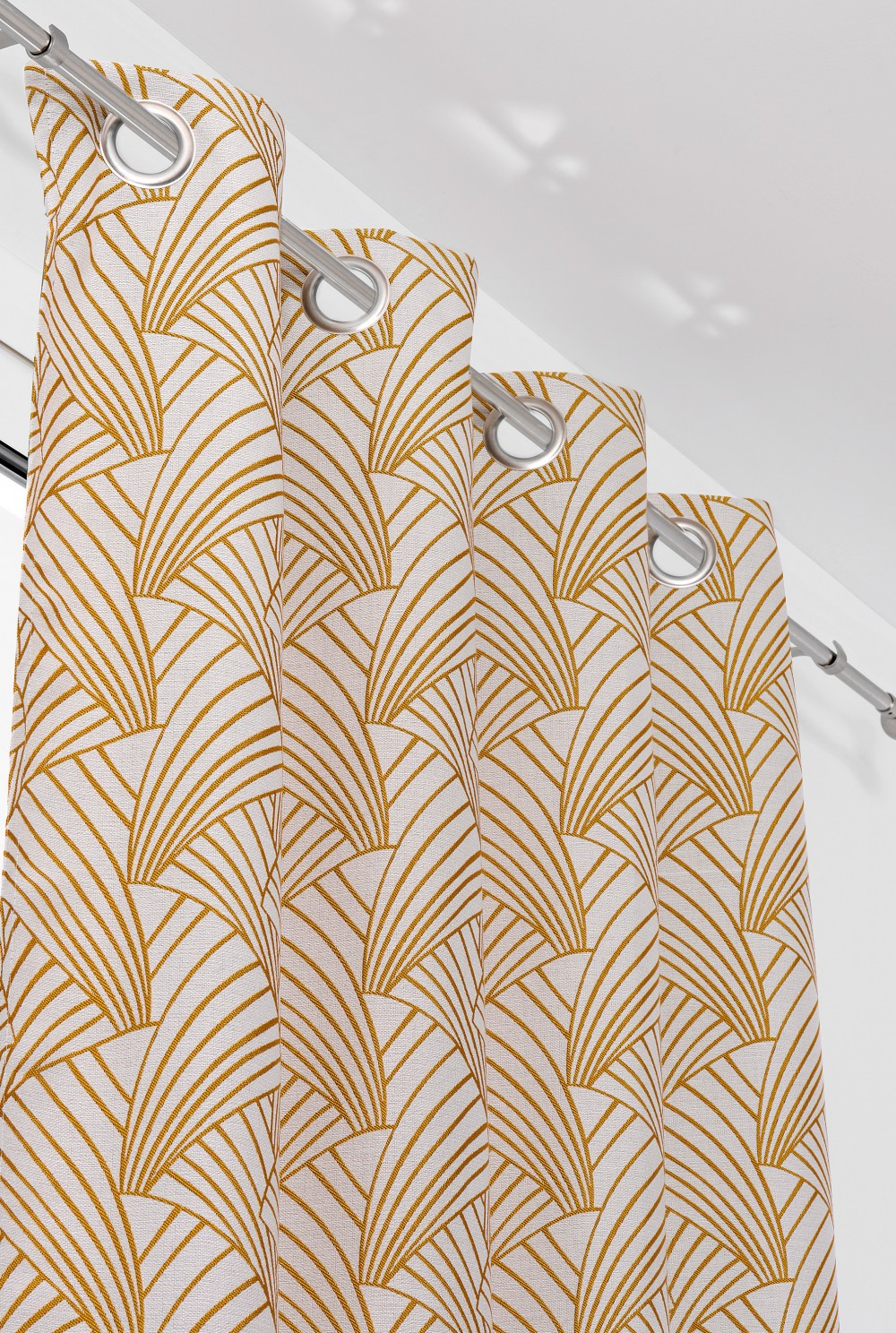 Rideau tamisant, Ardeco moutarde l.135 x H.250 cm LINDER