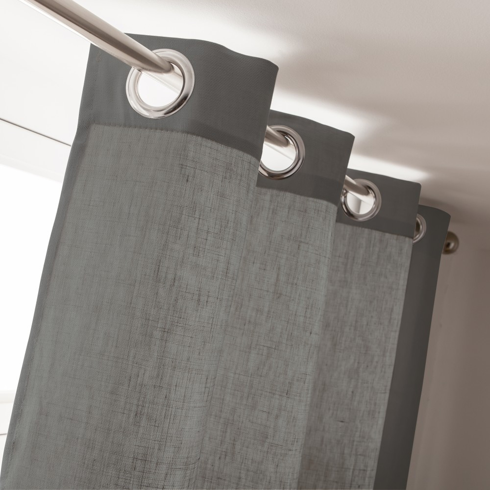 Rideau tamisant, Metis gris l.135 x H.260 cm LINDER