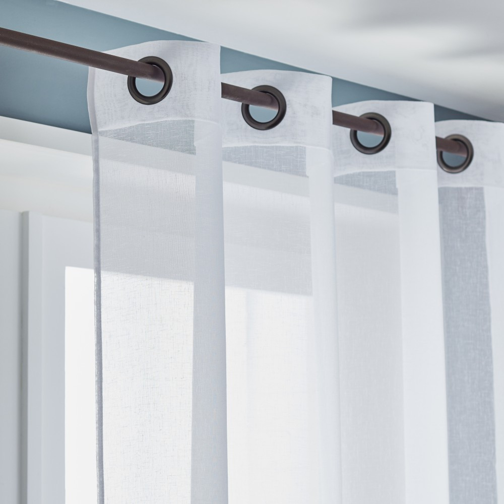 Voilage tamisant, Linette blanc l.145 x H.240 cm