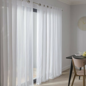 Voilage transparent, Chic blanc l.145 x H.240 cm