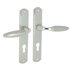 Lot de 2 poignées porte Iena a cylindre LINEA BERTOMANI, entraxe 195 mm, nickel satine