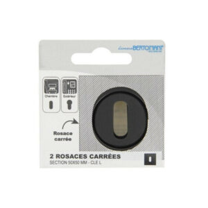 Lot de 2 rosaces, LINEA BERTOMANI, trou de clé Wagram zamak D3, noir mat