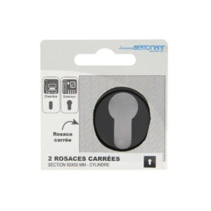 Lot de 2 rosaces, LINEA BERTOMANI, trou de cylindre Wagram zamak D3, noir mat