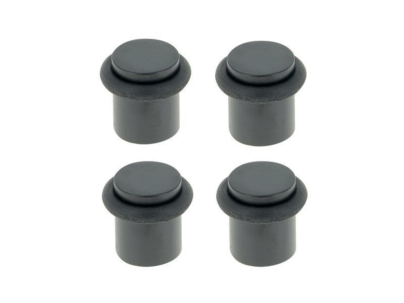 Lot de 4 butées de porte à visser CHRISLIGNE Bu268lx4/101e aluminium noir Diam.2 x H.2.5 cm