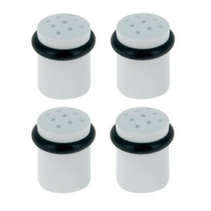 Lot de 4 butées de porte à visser CHRISLIGNE Bu271lx4/51e aluminium blanc Diam.2.8 x H.4 cm