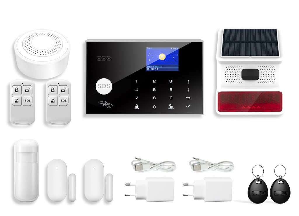 Alarme connectée avec sirène extérieure solaire - kit sécurité compatible Tuya