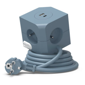 Bloc multiprise Power Cube bleu 4 prises 16 A - 2 ports USB 3680 W