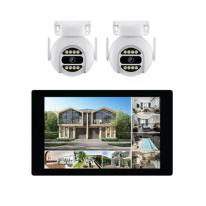 Lot de 2 caméras connectées extérieures - écran tactile 10,1 pouces et disque dur 1 To