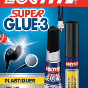 Colle glue liquide Super glue 3 plastique LOCTITE, 2 g