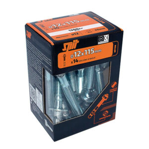 Lot de 14 Cheville murale avec vis fix3 SPIT, 12 x L.115 mm
