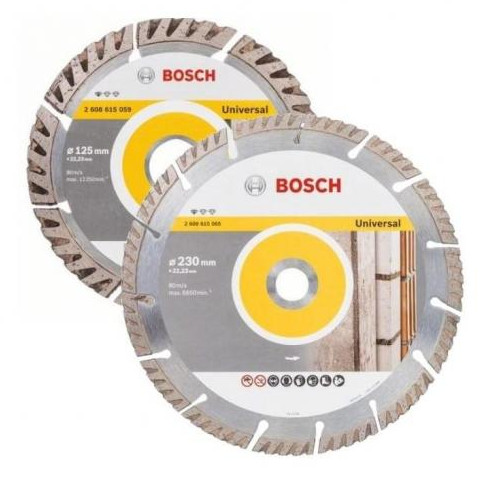 Lot de 2 disques diamant spécial maçon 125 et 230 mm BOSCH 06159975H9